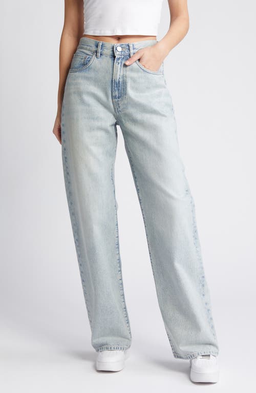 PURPLE BRAND Coated Wide Leg Jeans Light Indigo at Nordstrom,