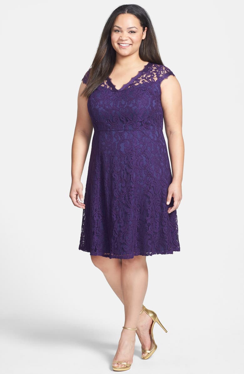 Adrianna Papell Lace Fit & Flare Dress (Plus Size) | Nordstrom