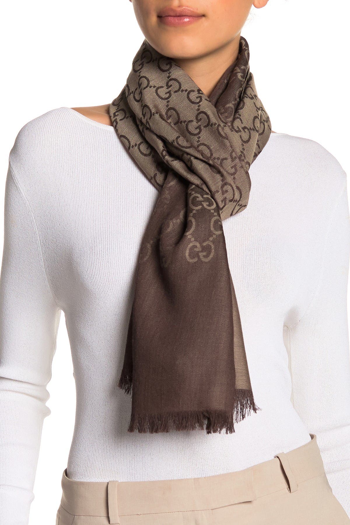 gucci wool silk scarf