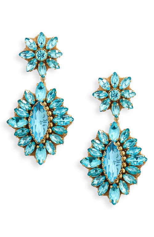 Deepa Gurnani Alianah Crystal Drop Earrings In Blue