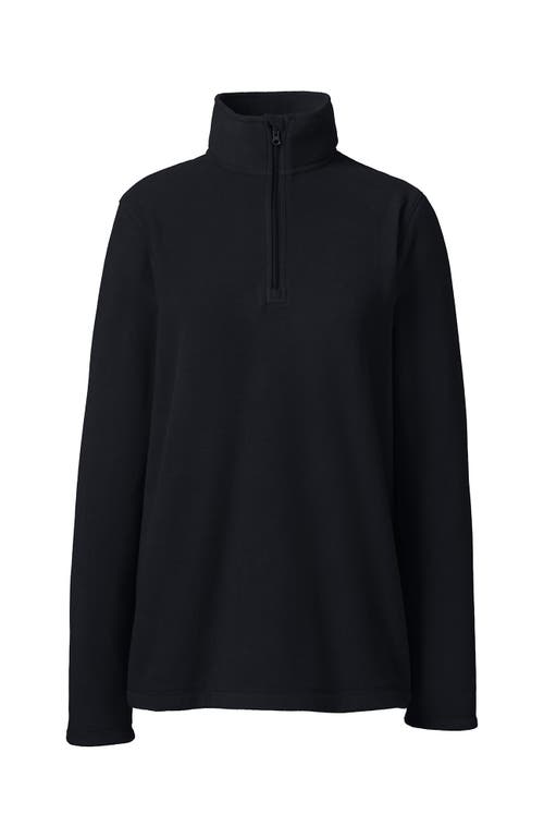 Shop Lands' End School Uniform Young  Lightweight Fleece Quarter Zip Pullover In Black