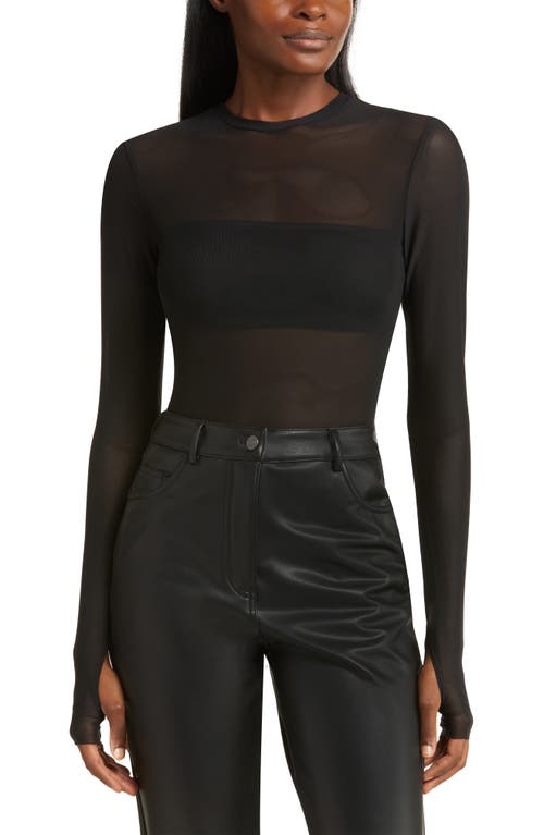 AFRM Colton Long Sleeve Knit Top in Noir