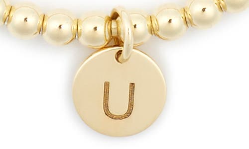 Meshmerise Initial Charm Ball Stretch Bracelet In Yellow-u