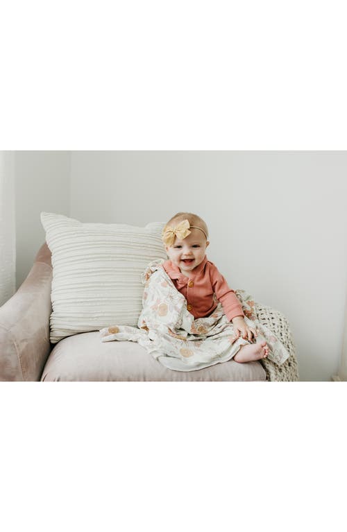 Copper Pearl Ferra Knit Swaddle Blanket In Orange