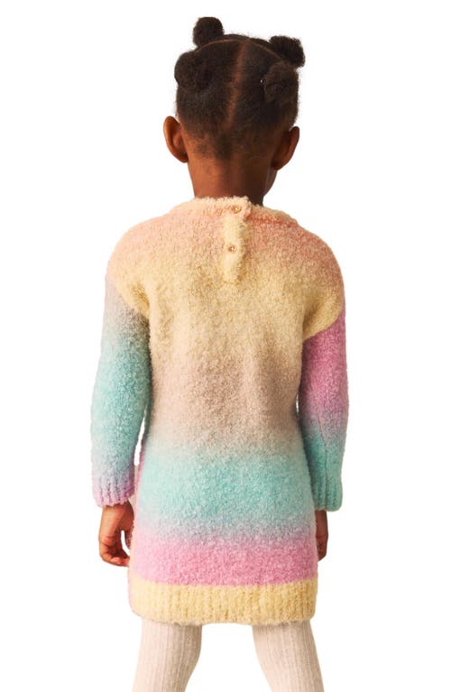 Next Kids' Ombré Stripe Bouclé Long Sleeve Sweater Dress In Pink