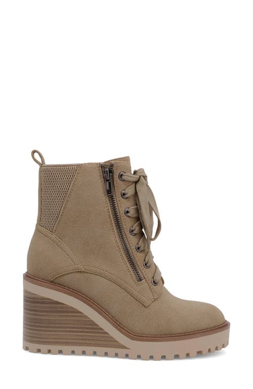 Shop Mia Cyan Platform Wedge Bootie In Sand