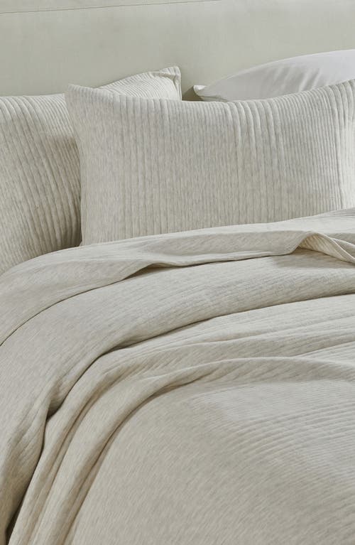 Woven & Weft Channel Stitch 3-piece Jersey Quilt Set In Heathered Oatmeal