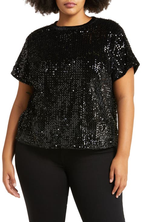 High Shine Perfect Sequin T-Shirt (Plus Size)