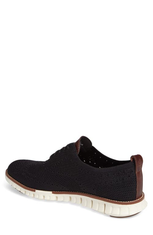 Cole Haan Zerogrand Stitchlite Wing Oxford In Black/ivory