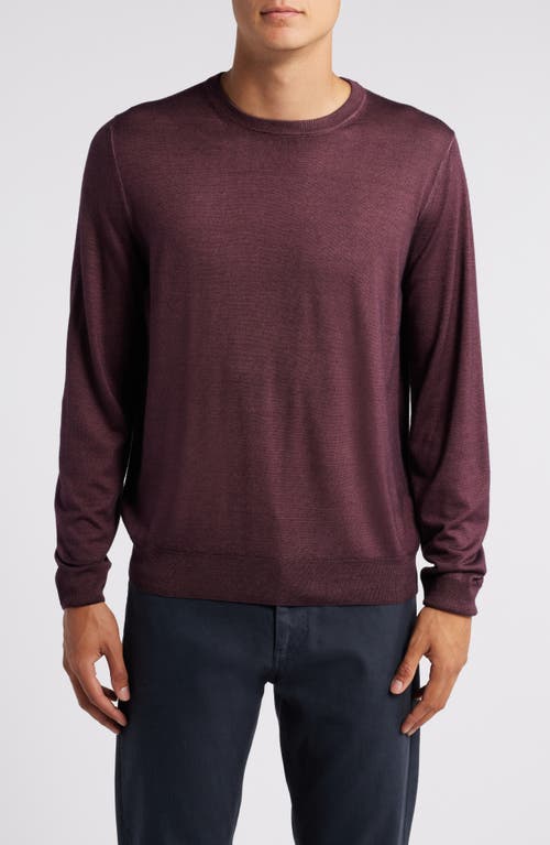 Canali Wool & Silk Crewneck Sweater in Red 