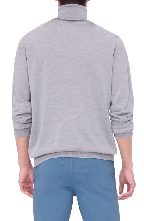 Shop Bugatchi Sawyer Merino Wool Turtleneck Sweater In Platinum