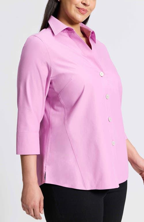 Foxcroft Mary Button-up Blouse In Rose Quartz