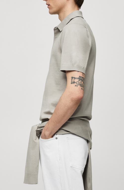 Shop Mango Fine Gauge Polo In Light/pastel Grey