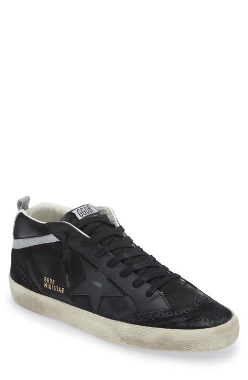 Shop Golden Goose Mid Star Sneaker In Black/silver/white