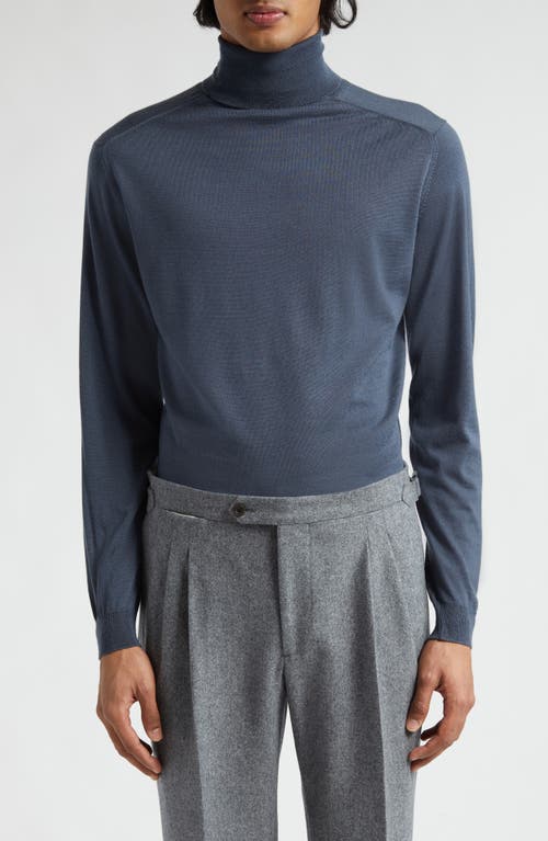 Thom Sweeney Merino Wool Turtleneck Sweater Slate Blue at Nordstrom,