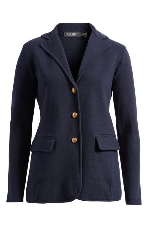 Lauren Ralph Lauren Cotton Sweater Jacket In Lauren Navy