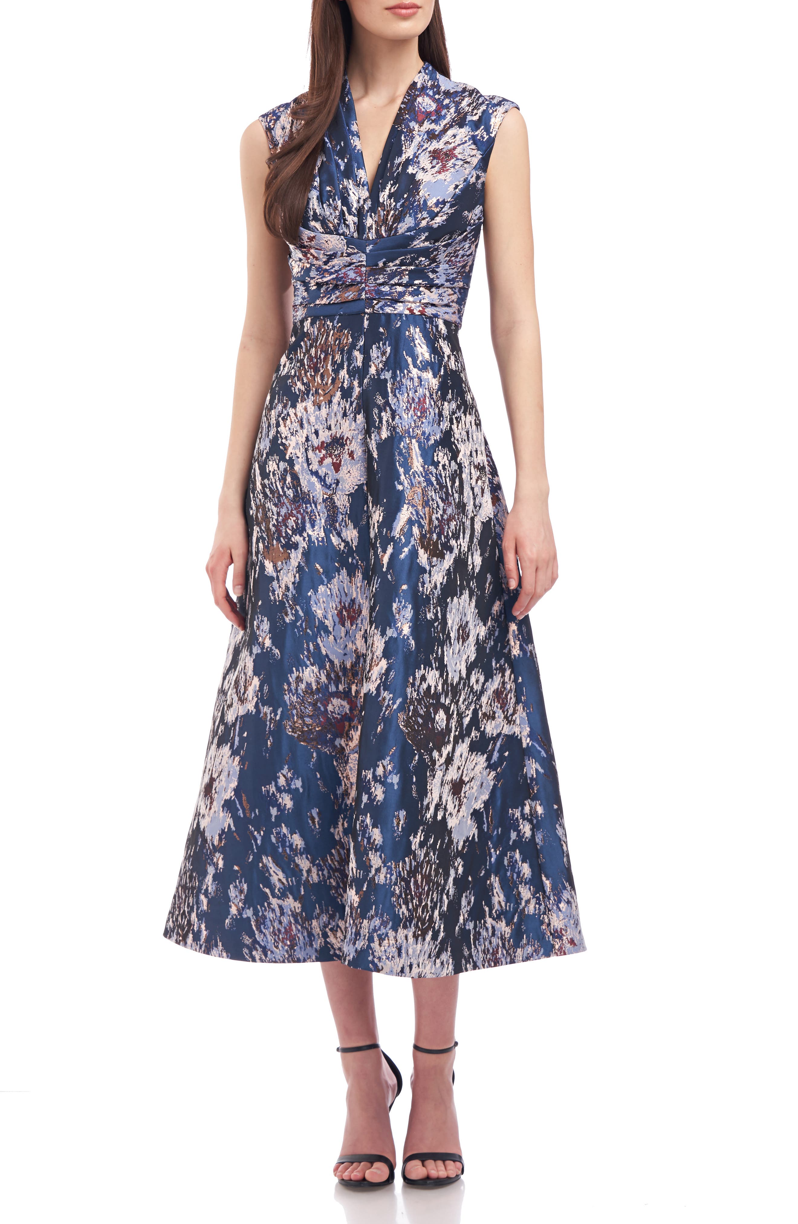 kay unger floral gown