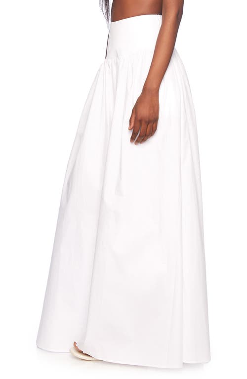 Shop Susana Monaco Drop Waist Cotton Poplin Maxi Skirt In Sugar