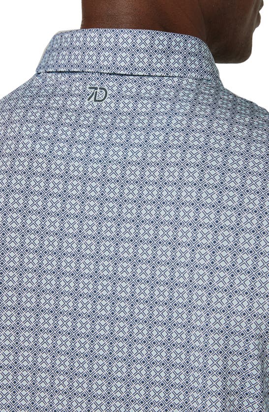 Shop 7 Diamonds Jaxon Geo Print Performance Polo In Mint