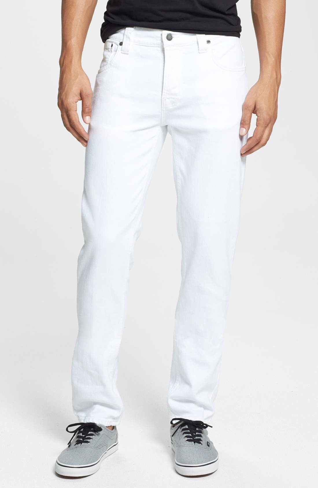 white nudie jeans