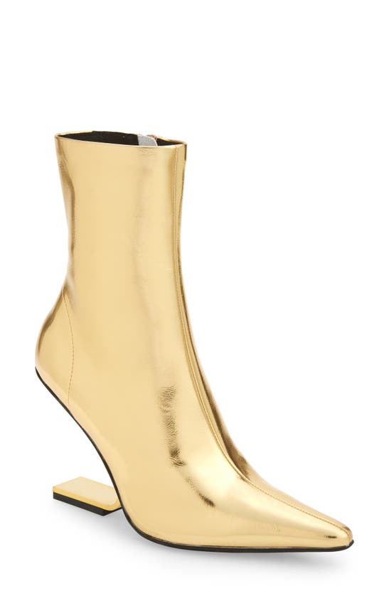 Jeffrey Campbell Combass Bootie In Gold/ Gold