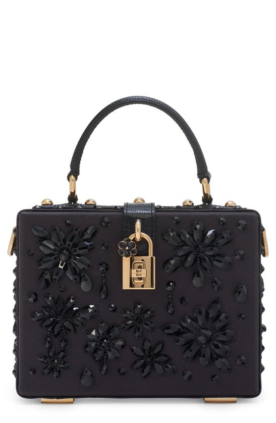 Dolce & Gabbana Beaded Box Bag In Black