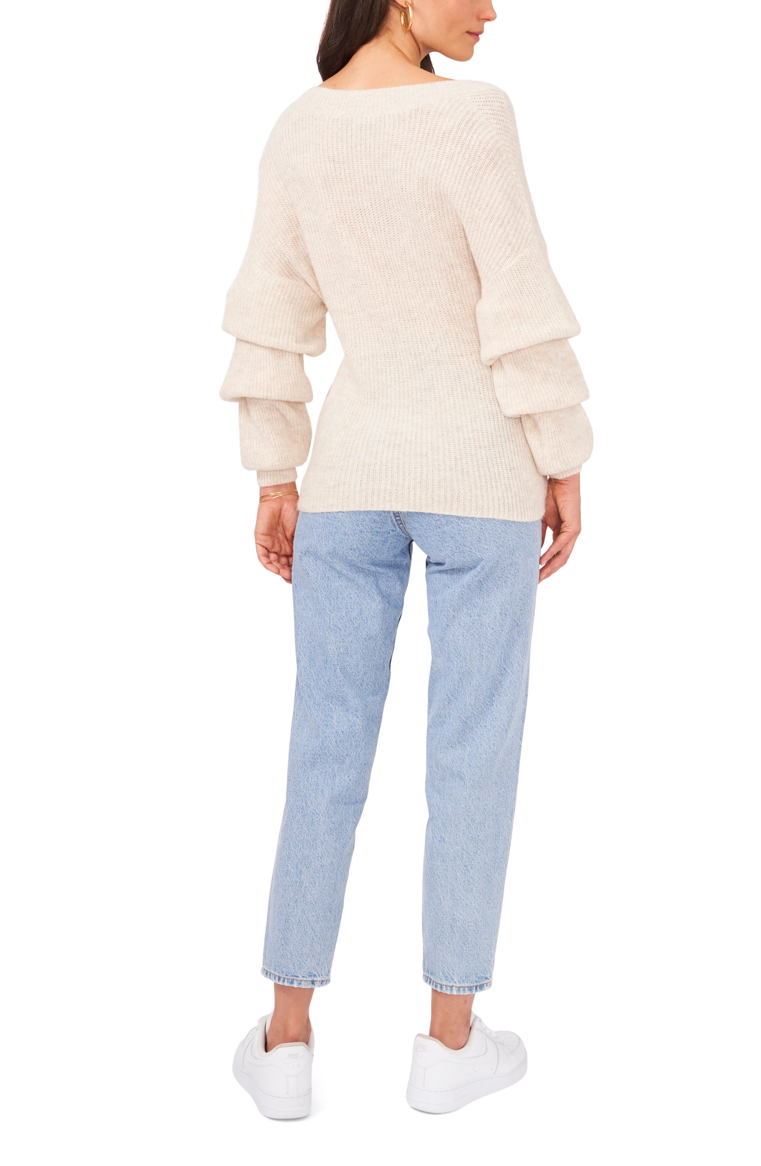 1 state bubble sleeve sweater