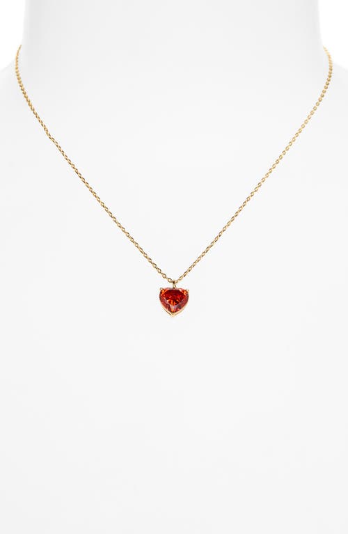 Kate Spade New York My Love Birthstone Heart Pendant Necklace In Garnet/gold