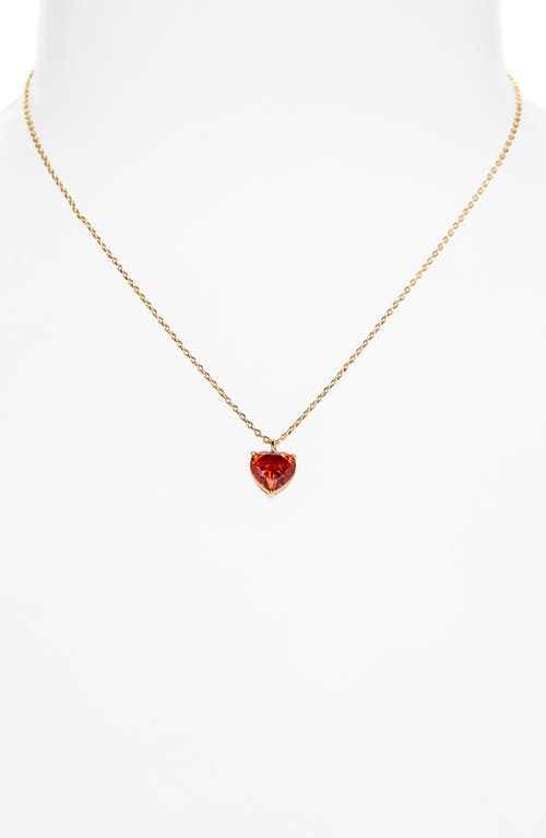 Shop Kate Spade New York My Love Birthstone Heart Pendant Necklace In Garnet/gold