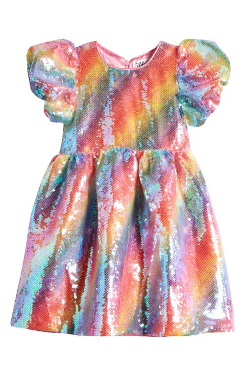 Lola & the Boys Kids' Shimmer Rainbow Sequin Dress Pink Multi at Nordstrom,