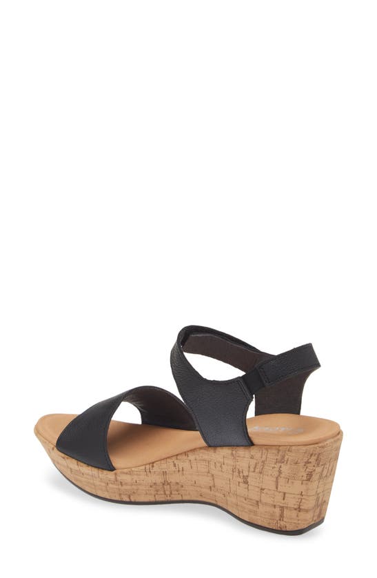 Naot Summer Platform Wedge Sandal In Soft Black Leather