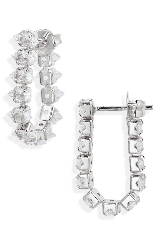 Shop Shymi Tennis Chain Drop Earrings In Silver