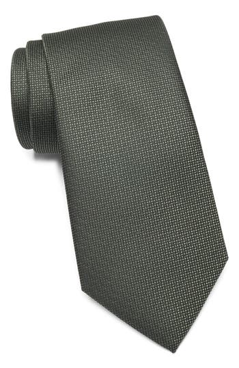 Tom Baine Textured Box Satin Tie In Green