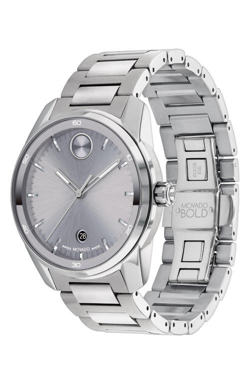Movado Men's Swiss Bold Verso Stainless Steel Bracelet Watch 42mm In Grey