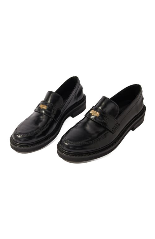 Maje Leather Loafers In Black