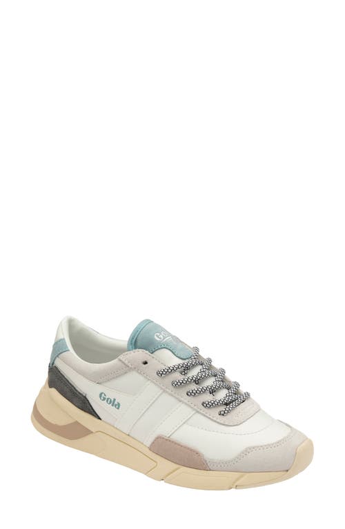 Gola Eclipse Trident Lace-Up Sneaker in White/Powder Blue/Blossom