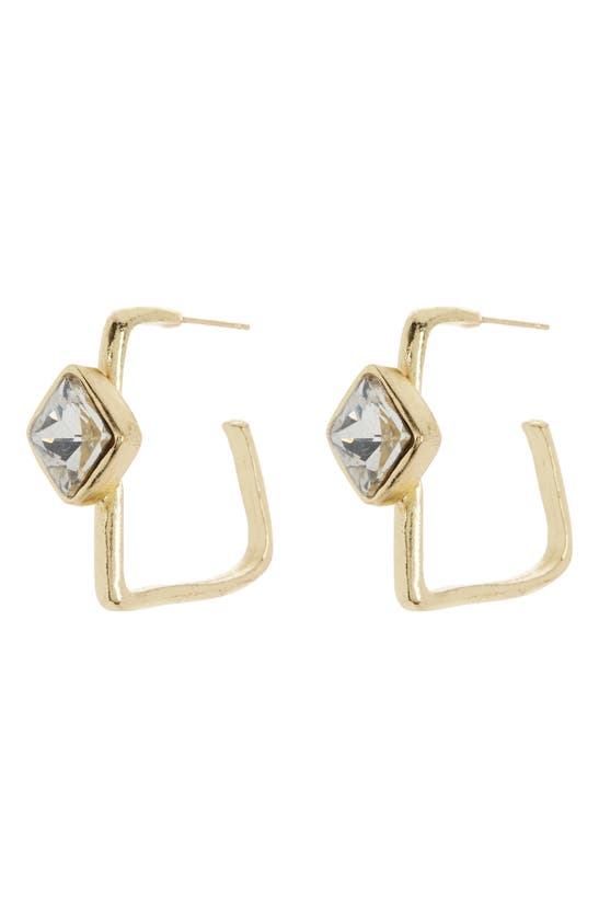 Shop Area Stars Bling Crystal Hoop Earrings In Gold