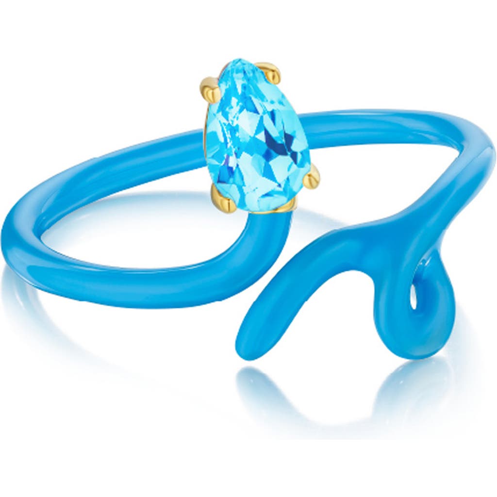 House Of Frosted Stone & Enamel Vine Ring In Blue