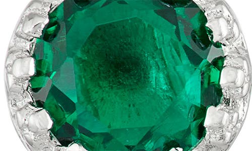 Fzn Semiprecious Stone Crown Stud Earrings In Emerald