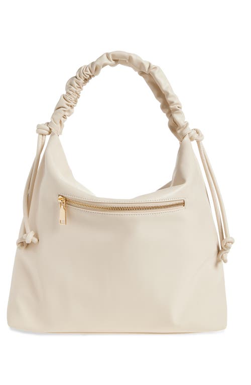 Urban Expressions Handbags Faux Leather Scrunch Handle Hobo Bag In Oatmilk