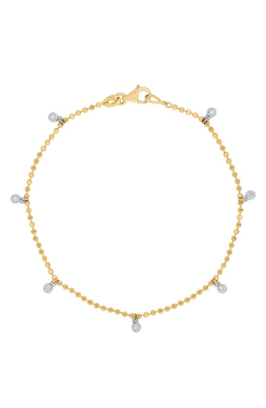 Shop Bony Levy Mykonos Diamond Station Ball Chain Bracelet In 18k Yellow Gold