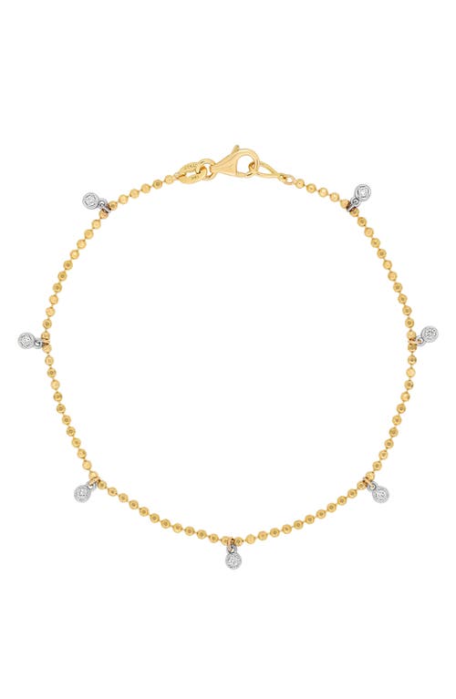 Bony Levy Mykonos Diamond Station Ball Chain Bracelet in 18K Yellow Gold at Nordstrom, Size 7