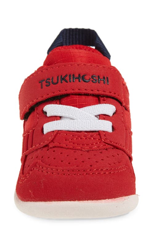 Shop Tsukihoshi Kids' Racer Washable Sneaker In Red/navy