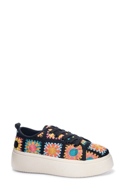 Shop Dirty Laundry Rambling Crochet Platform Sneaker In Black Multi