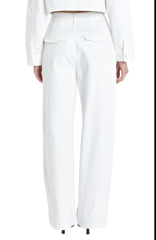 Shop Grey Lab High Waist Wide Leg Pants In Off White