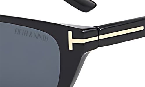 Shop Fifth & Ninth Lana 55mm Rectangular Sunglasses In Black/black