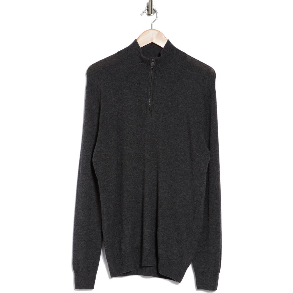 Rodd & Gunn Cashmere Merino Half-zip Sweater In Coal