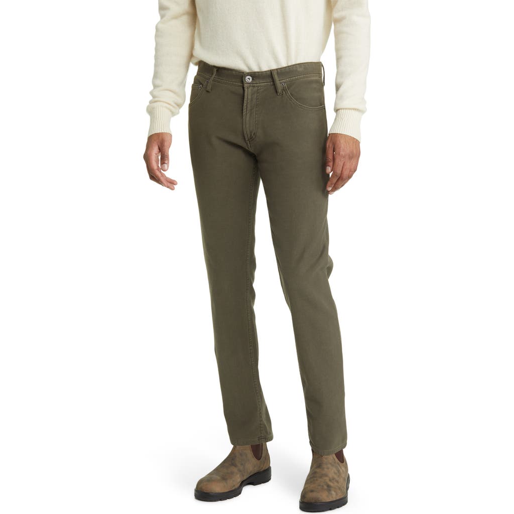The Normal Brand Terry Five-pocket Tailored Fit Pants In Dusty Olive