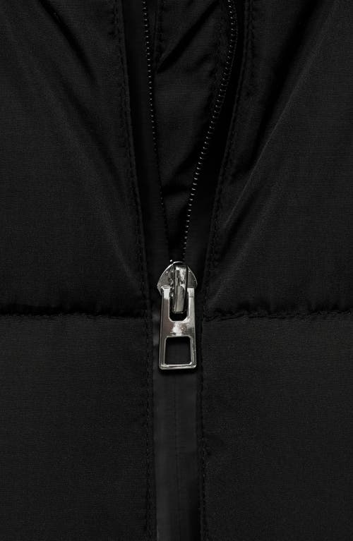 Mango Hooded Water Repellent Puffer Jacket In Black