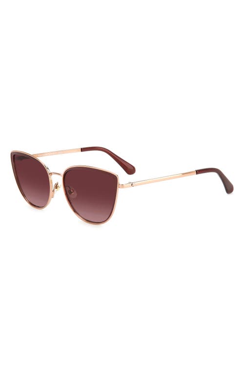 Shop Kate Spade New York Staci 56mm Gradient Cat Eye Sunglasses In Red Gold/burgundy Shaded